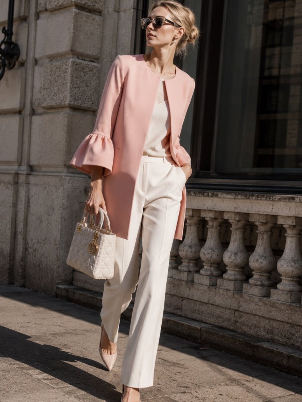 Zara Pink Bell Sleeve Coat Sz S NWT - Picture 10 of 12
